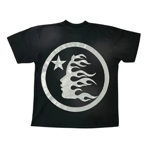 Black and Blue Hellstar Gel Sport Logo Tee